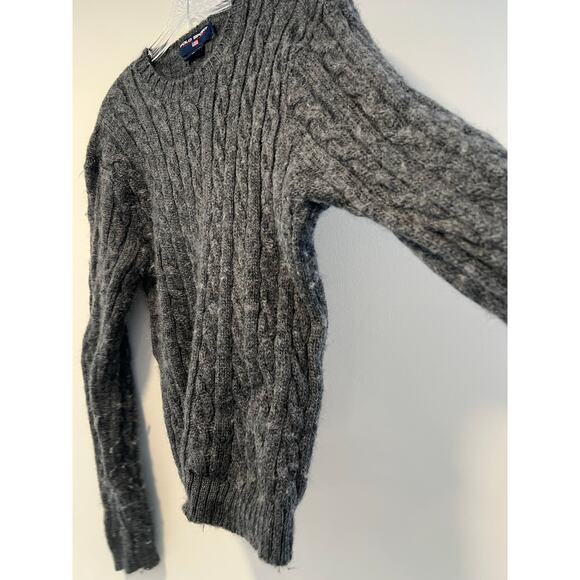 Ralph Lauren Polo Sport 100% Wool Cable Knit Crew Neck Sweater Gray Size L - Picture 6 of 7